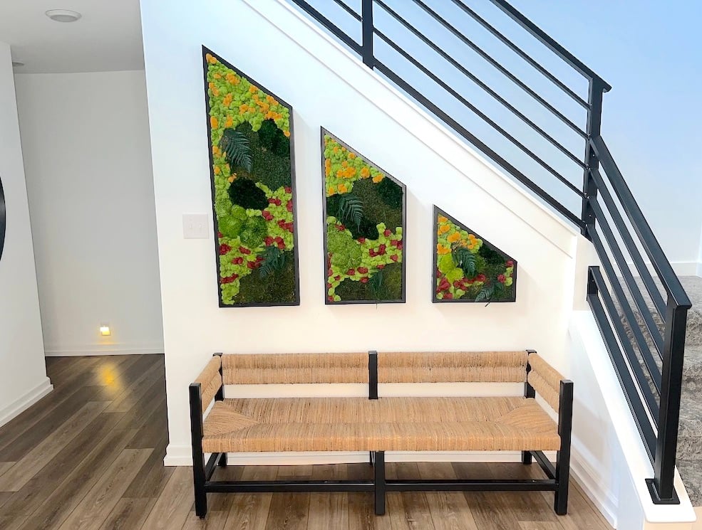 Custom Moss Wall Art with Red Moss near Fishers, Indiana