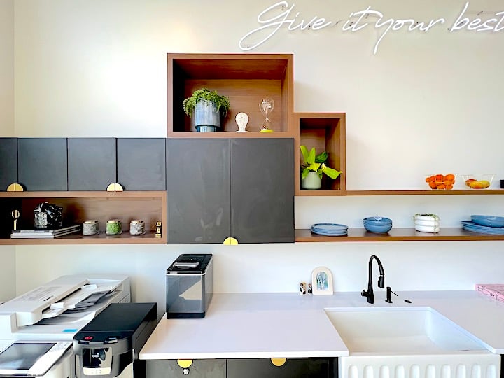 Plants on shelves at Schott Design