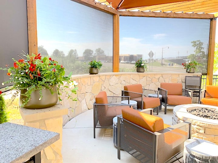 Outdoor planters at Grindstone on the Monon