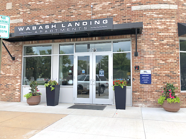 Wabash Landing Apartments - Planters outside the front door