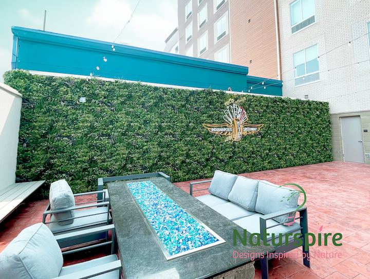 Artificial Green Wall with Indianapolis Motor Speedway logo at Hampton Inn - Speedway, IN