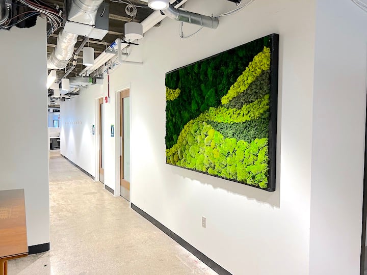 Indianapolis Business Journal IBJ - Moss frame with a swirl design near Downtown Indianapolis, Indiana