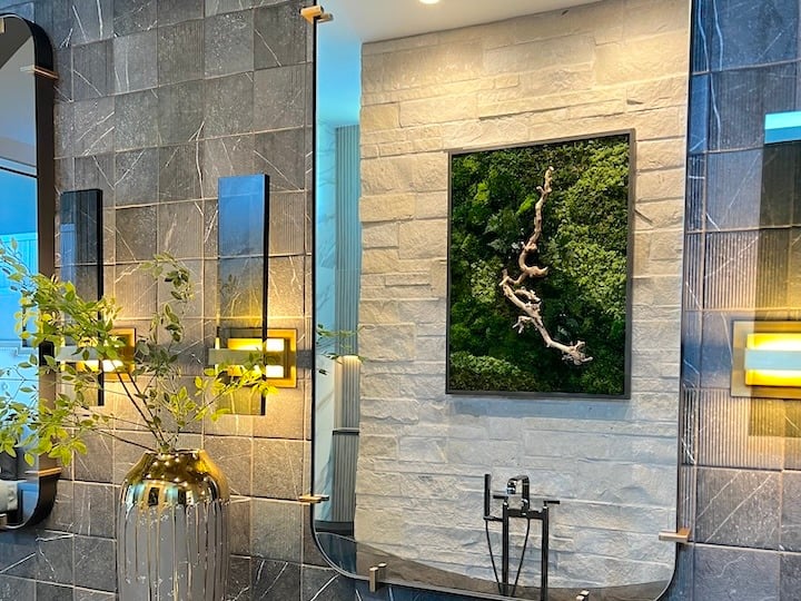 Custom Moss Art with Wood Accent near Zionsville, Indiana