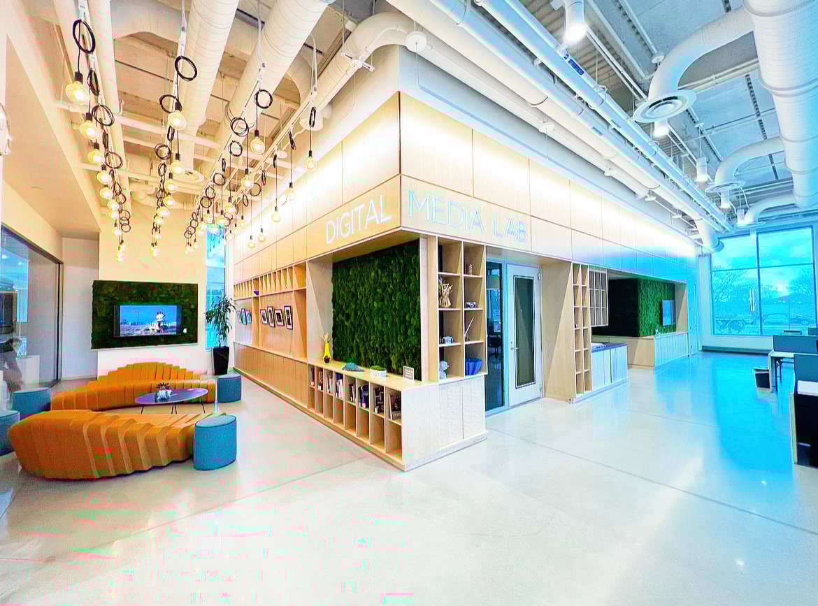 Moss Walls at the Carmel Clay Public Library Digital Media Lab in Carmel, Indiana