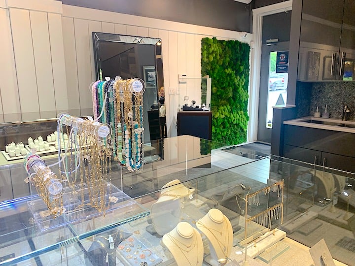 Moss Wall in a Jewelry Store near Holliday Farms Zionsville, Indiana