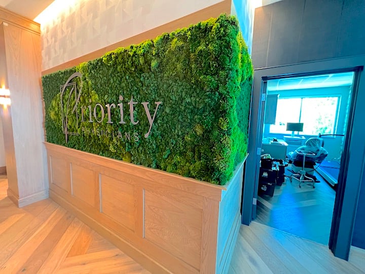 Priority Physicians - Moss Wall Design with Logo