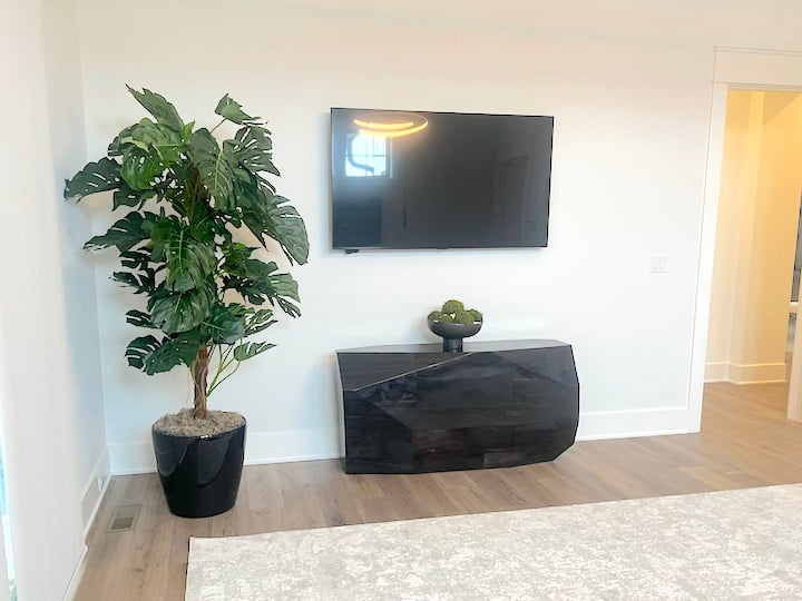Artificial Monstera in bedroom