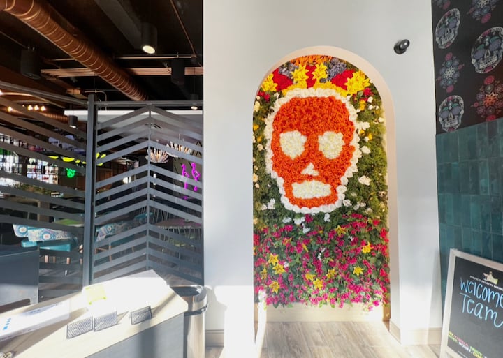Social Cantina Artificial Flower Wall